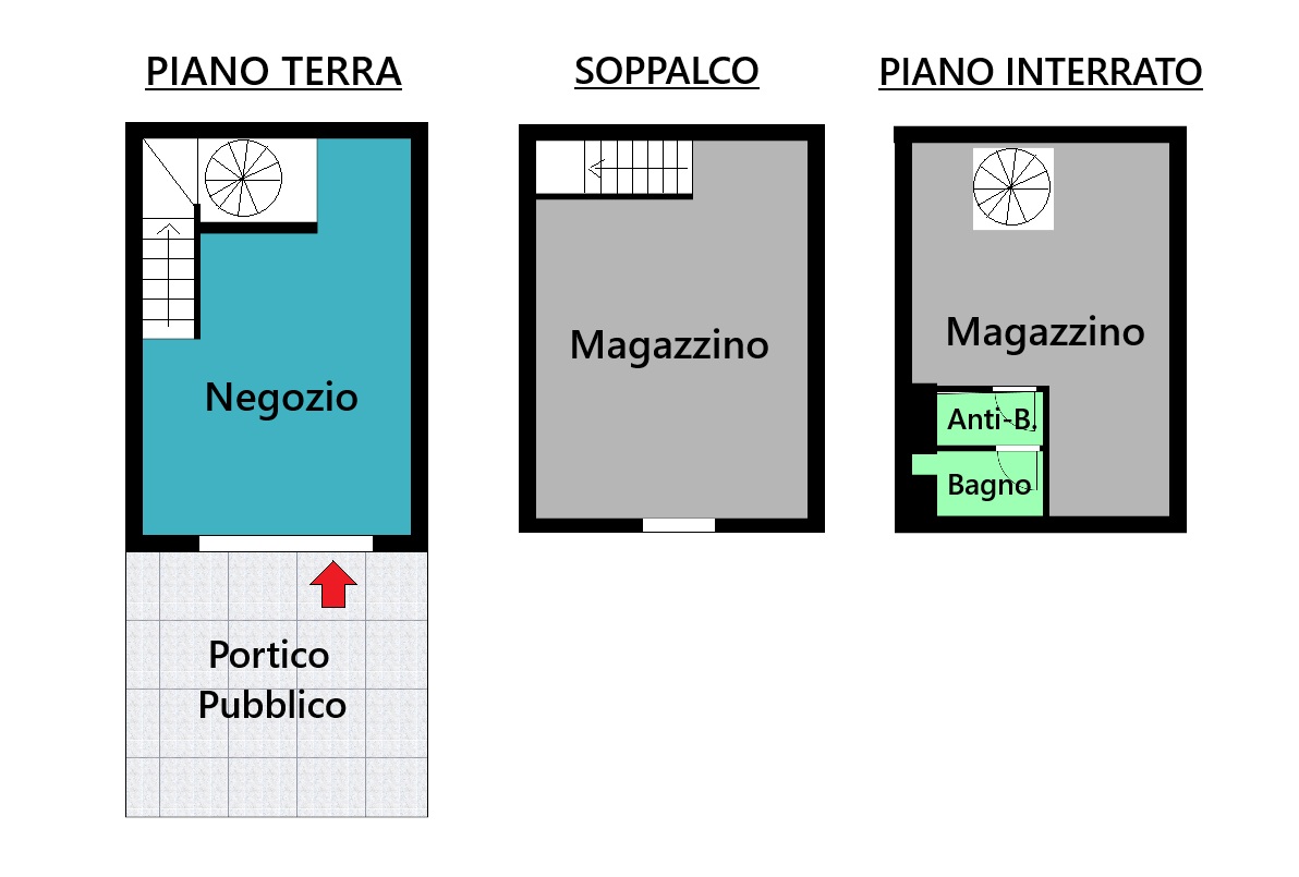 Plan negozio piazza Galvani